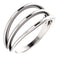 3 Row Negative Space Ring, Rhodium-Plated 14k White Gold