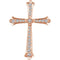 Diamond Fleur-de-Lis Cross 14k Rose Gold Pendant (1 Ctw, H+ Color, I1 Clarity)