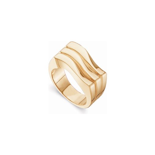10.75mm 10k Yellow Gold Ocean Wave DesignerBand, Ring Size 6 to 7