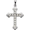 Diamond Treflee Cross 14k White Gold