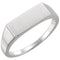 Men's Brushed Signet Ring, Rhodium-Plated 14k White Gold (7x15 mm) Size 9.75