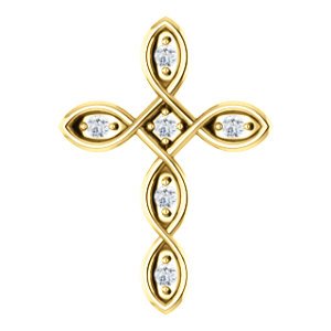 Diamond Everlasting Cross 14k Yellow Gold Pendant (.1 Ctw, G-H Color, I1 Clarity)