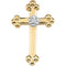 14k White Gold Diamond Cross Lapel Pin