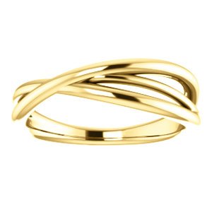 Free-Form Abstract Criss Cross Ring, 14k Yellow Gold