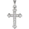 Diamond Bottonee Cross 14k White Gold Pendant