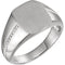 Men's Platinum Signet Rope Trim Design Ring, Size 10.75