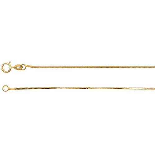 .75mm 14k Yellow Gold Diamond-Cut Snake Chain, 24"