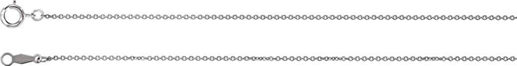 Sterling Silver 1mm Solid Cable Chain Necklace, 24"