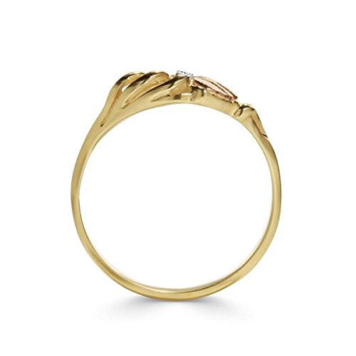 Black Hills Gold Cocktail Ring, 10k Yellow Gold, 12k Green Gold and 12k Pink Gold, Size 10