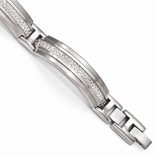 Men's Mediterranean Collection Gray Titanium Sterling Silver Bracelet, 8" (13MM)