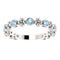 Platinum Genuine Aquamarine Beaded Ring