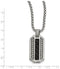 Edward Mirell Stainless Steel Black Carbon Fiber Dog Tag Pendant Necklace, 20"