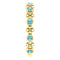 Genuine Blue Zircon Beaded Ring, 14k Yellow Gold