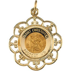 14k Yellow Gold St. Christopher Medal (23x20 MM)