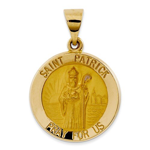 14k Yellow Gold St. Patrick Medal Pendant (22X19MM)