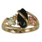 Onyx Marquise Ring, 10k Yellow Gold, 12k Green and Rose Gold Black Hills Gold Motif