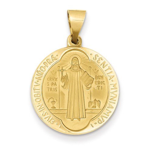14k Yellow Gold Saint Benedict Medal Pendant (21X19MM)