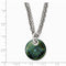 Edward Mirell Black Titanium Teal Anodized and Sterling Silver Pendant Necklace, 16"-18"