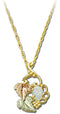 Ave 369 Created Opal Pendant Necklace, 10k Yellow Gold, 12k Green and Rose Gold Black Hills Gold Motif, 18"