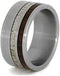 Cocobolo Wood, Deer Antler 10mm Comfort-Fit Interchangeable Titanium Wedding Band, Size 9.5