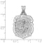 Rhodium-Plated 14k White Gold St. Michael Badge Medal Pendant (30X22MM)