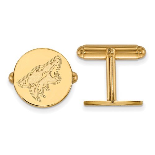 Gold-Plated Sterling Silver NHL Phoenix Coyotes Cuff Links, 15MM