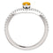 Citrine Pear and Diamond Chevron Sterling Silver Ring (.145 Ctw, G-H Color, I1 Clarity), Size 6.25