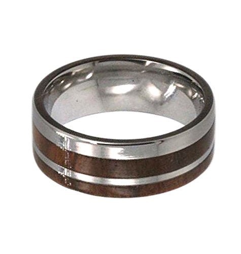 Ironwood, Titanium Pinstripe 8mm Comfort Fit Titanium Ring, Size 6