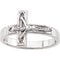 Womens Sterling Silver Crucifix Chastity Ring, Size 6