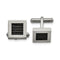 Stainless Steel Black IP-Plated Wire Square Cuff Links