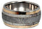 Deer Antler, Gibeon Meteorite, 18k Yellow Gold 10mm Comfort Fit Titanium Wedding Band