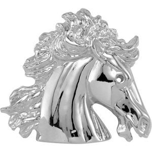 10k White Gold The Magnificent Lipizzaner Horse Head Pendant