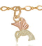 Black Hills Gold 10k Yellow Gold, 12k Green and Rose Gold Hummingbird Anklet, 10.5"