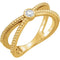 Bezel-Set Diamond Beaded Ring, 14k Yellow Gold (.125 Ctw, G-H Color, I1 Clarity), Size 6