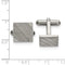 Stainless Steel Polished Textured Square Cuff Links, 17.55MMX17.2MM