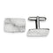 Rhodium-Plated Sterling Silver Textured Swirl Rectangle Cuff Links, 13MMX21MM