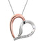 Diamond Heart Sterling Silver and Rose Gold Plate Necklace, 18" (GHI Color, I3 Clarity, 1/10 Cttw)