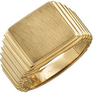 14k Yellow Gold Men's Signet Ring