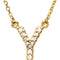 14k Yellow Gold Diamond Initial 'Y' 1/10 Cttw Necklace, 16" (GH Color, I1 Clarity)