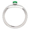 Chatham Created Emerald Pear and Diamond Chevron Rhodium-Plated 14k White Gold Ring (.145 Ctw, G-H Color, I1 Clarity)