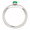 Emerald Pear and Diamond Chevron Sterling Silver Ring (.145 Ctw, G-H Color, I1 Clarity), Size 7.5