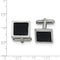 Stainless Steel Black Carbon Fiber Rectangle Cuff Links, 16MM