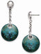 Rain Collection Black Ti, Sterling Silver Anodized Teal Dangle Earrings