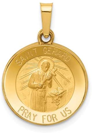 14k Yellow Gold St. Gerard Medal Pendant (18X15MM)