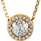 Diamond Halo Necklace, 14k Yellow Gold, 16" (0.25 Ctw, Color G-H, Clarity I1)