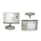 Stainless Steel Polished Mother Of Pearl Cubic Zirconia Round Cuff Links