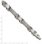 Men's Stainless Steel with Solid Grey Carbon Fiber link Bracelet, 9 Inches