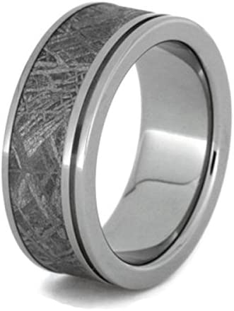 Gibeon Meteorite 8mm Comfort-Fit Interchangeable Titanium Wedding Band, Size 7.25