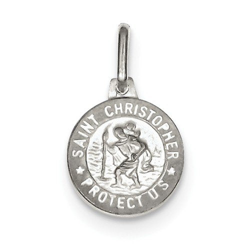 Sterling Silver Saint Christopher Medal Charm Pendant (20X11 MM)