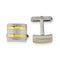 Yellow IP-Plated Stainless Steel and Polished Square Cuff Links, 15X13MM